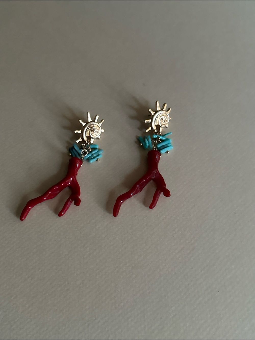Red Coral earrings #2795 - Picture 3 of 4